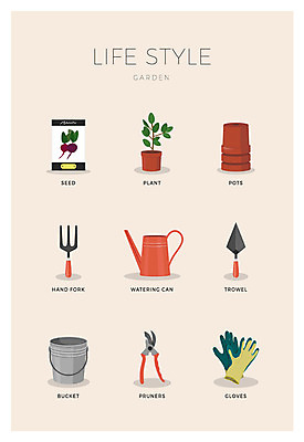식물 아이콘 화분 장갑 가위 씨앗 사람없음 세트 물뿌리개 삽 양동이 2D아이콘 AI파일 잡화 문구용품 파일형식 벡터