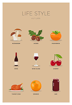 아이콘 와인잔 오렌지 감 사람없음 세트 와인 버섯 체리 잼 도토리 칠면조 2D아이콘 AI파일 술잔 과일 조류 주류 견과류 소스_음식 파일형식 벡터