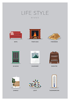 아이콘 초 창문 조명 사람없음 세트 소파 달력 온도계 체온계 장작 스웨터 벽난로 2D아이콘 AI파일 상의 의자 파일형식 벡터