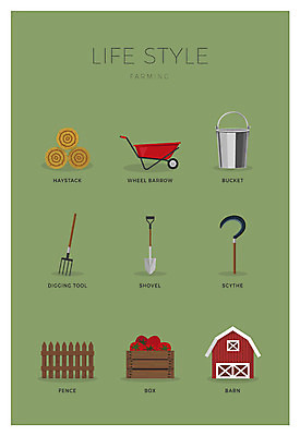 아이콘 사람없음 울타리 세트 상자 수레 도구 건초 삽 양동이 갈고리 헛간 2D아이콘 AI파일 담장 카트 저장고 파일형식 벡터