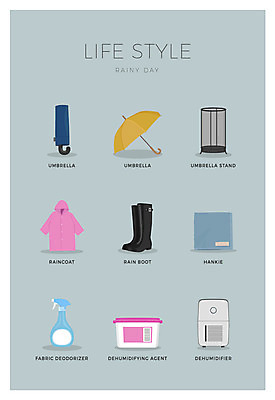 아이콘 우산 사람없음 세트 우비 손수건 레인부츠 우산꽂이 제습기 2D아이콘 AI파일 옷 부츠 가전제품 꽂이 파일형식 벡터