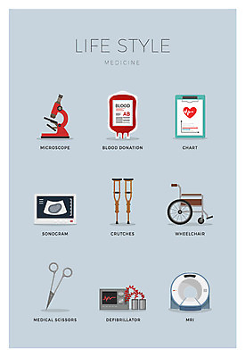 아이콘 가위 현미경 사람없음 세트 혈액 휠체어 목발 MRI 서류판 초음파 2D아이콘 AI파일 의료기기 문구용품 실험기구 사무용품 파일형식 벡터