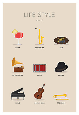 아이콘 악기 간판 사람없음 세트 칵테일 건반 피아노 색소폰 드럼 페도라 축음기 콘트라베이스 트롬본 2D아이콘 AI파일 모자_잡화 음악 음향기기 현악기 타악기 주류 골동품 건반악기 목관악기 금관악기 파일형식 벡터