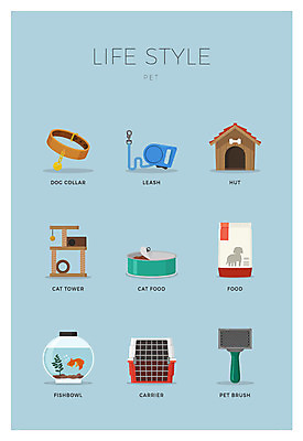 아이콘 사람없음 세트 먹이 어항 통조림 개집 목줄 개사료 애견빗 애완용사료 캣타워 2D아이콘 AI파일 애견용품 파일형식 벡터 반려용품