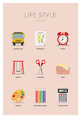 아이콘 시계 색연필 가위 사람없음 세트 계산기 팔레트 시간표 스쿨버스 그네 테이프 2D아이콘 AI파일 문구용품 학용품 버스 장비 계획 파일형식 벡터