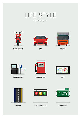 아이콘 도로 길 자동차 사람없음 세트 트럭 오토바이 표지판 신호등 주차장 주유소 GPS 2D아이콘 AI파일 육상교통 교통시설 알림판 바이크 파일형식 벡터