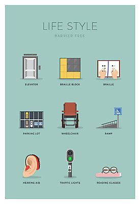 아이콘 돋보기 경사 사람없음 세트 신호등 엘리베이터 휠체어 주차장 보청기 점자 2D아이콘 AI파일 파일형식 벡터