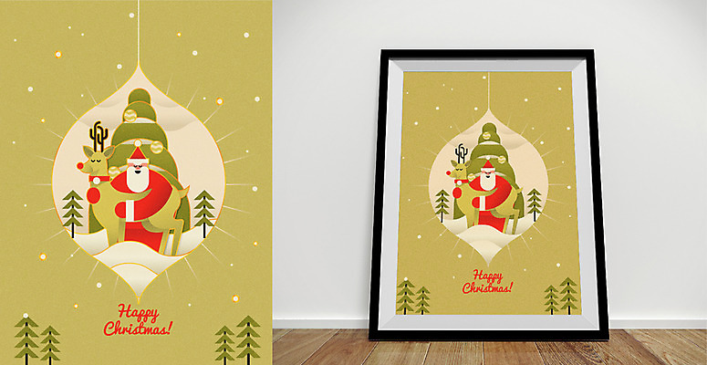 나무 기념일 남자 액자 크리스마스 일러스트 안기 성인 두명 산타클로스 루돌프 눈 목업 국내일러스트 AI파일 자연요소 식물 모션 날씨 사슴 사람 이벤트 파일형식 벡터