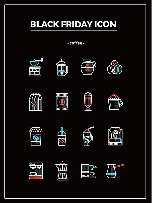 아이콘 커피 주전자 사람없음 세일 원두 그라인더 카푸치노 카페모카 핸드드립 블랙프라이데이 2D아이콘 AI파일 음료 데이이벤트 주방용품 커피용품 파일형식 벡터