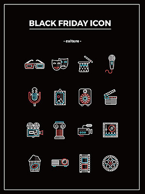 아이콘 가면 사람없음 세일 카메라 스피커 마술 레코드 미술관 클래퍼보드 전시회 필름 마이크 팝콘 영사기 턴테이블 3D안경 문화생활 프로젝트 블랙프라이데이 2D아이콘 AI파일 라이프스타일 안경 음향기기 데이이벤트 전자제품 전시 음반 파일형식 벡터