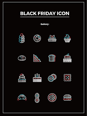 아이콘 빵 피자 샌드위치 사람없음 세일 크래커 케이크 햄버거 도넛 식빵 머핀 꽈배기 브레첼 블랙프라이데이 크루아상샌드위치 2D아이콘 AI파일 음식 데이이벤트 디저트 패스트푸드 서양음식 쿠키 파일형식 벡터