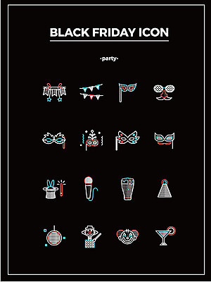 아이콘 모자 맥주 가면 사람없음 파티 세일 마술 피에로 샴페인 마이크 미러볼 가랜드 블랙프라이데이 2D아이콘 AI파일 잡화 음향기기 데이이벤트 주류 이벤트 장식 파티용품 파일형식 벡터