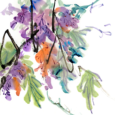 JPG 해외이미지 나무 잎 일러스트 붓터치 미술 사람없음 먹 동양화 그림 번짐 해외202004 해외일러스트 식물 서예 문화예술 파일형식 효과 이미지허브