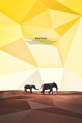 PSD 동물 편집이미지 새끼 두마리 코끼리 3D캐릭터 사람없음 3D 디지털합성 폴리곤 편집3D 캐릭터 2 포유류 파일형식