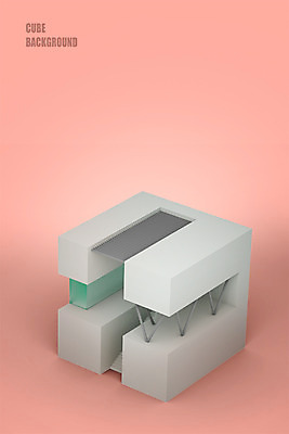 도형 PSD 편집이미지 건축물 백그라운드 사람없음 3D소스 3D 계단 사각형 큐브 입체 디지털합성 정사각형 입체도형 편집3D 건축 파일형식