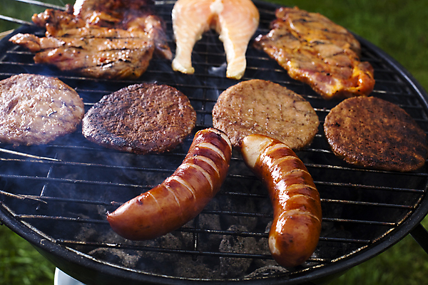 포토 JPG 해외이미지 주간 육류 요리 사람없음 야외 여름 파티 정원 연기 그릴 바비큐 굽기 연어 소시지구이 연어구이 해외202004 해외포토 자연요소 계절 음식 식재료 주방용품 어류 이벤트 소시지 구이 생선구이 파일형식 이미지허브