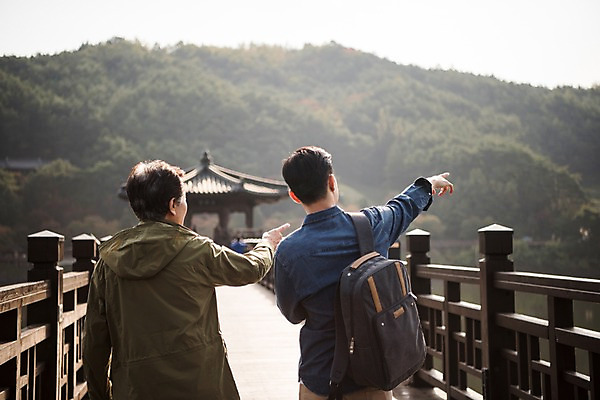 포토 JPG 주간 나무 노년 남자 아들 여행 가족 산 상반신 성인 야외 두명 뒷모습 30대 걷기 산책 한국인 가을 가리킴 아빠 60대 안동 가교 부자지간 성인남자만 안동호 월영교 국내포토 자연요소 식물 건축물 계절 호수 뷰포인트 관계 모션 휴식 사람 동양인 손짓 장년 다리_건축물 경상북도 남자만 성인만 파일형식
