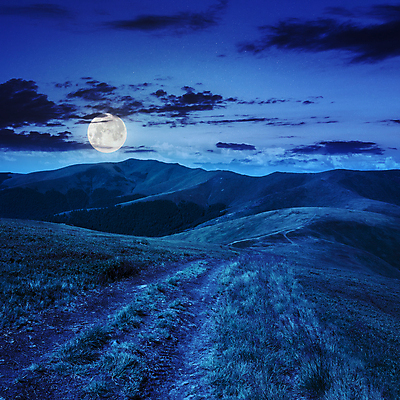 포토 JPG 해외이미지 하늘 산 풍경 사람없음 야외 파란색 보름달 달 야간 언덕 해외202004 해외포토 자연요소 컬러 파일형식 이미지허브