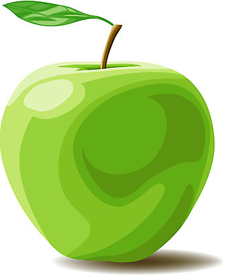 EPS 식물 컬러 잎 과일 일러스트 사람없음 초록색 연두색 사과 청사과 아오리사과 국내일러스트 파일형식 벡터