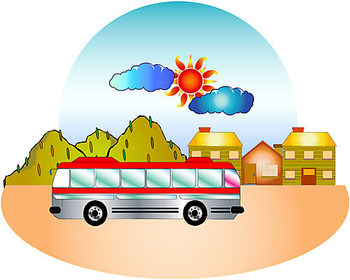 EPS 주간 클립아트 구름 건축 산업 육상교통 여행 한대 일러스트 자동차 자연 하늘 버스 사람없음 야외 건물 태양 운송업 관광버스 대형버스 국내일러스트 자연요소 1 건축물 교통수단 대중교통 생태계 파일형식 벡터