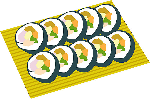 EPS 한식 음식 일러스트 디저트 사람없음 초밥 김밥 김초밥 일본음식 국내일러스트 파일형식 벡터