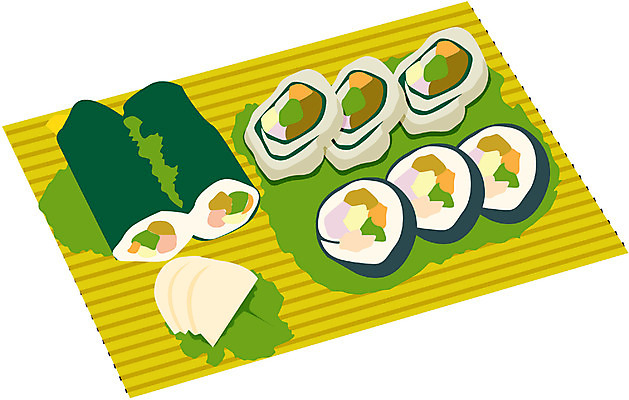 EPS 음식 일러스트 디저트 사람없음 초밥 김밥 롤 김초밥 일본음식 국내일러스트 파일형식 벡터