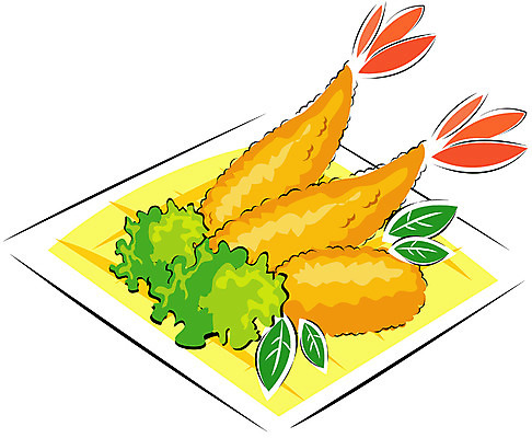 EPS 클립아트 음식 외국문화 일본문화 일러스트 사람없음 튀김 새우튀김 덴푸라 일본음식 국내일러스트 동양문화 문화 새우 파일형식 벡터