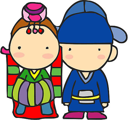 EPS 클립아트 한국문화 한국전통 여자 남자 신부 신랑 결혼 일러스트 사람 두명 한복 전통의례 전통혼례 각시 예복 폐백 국내일러스트 동양문화 전통 옷 한국 이벤트 전통의상 파일형식 벡터