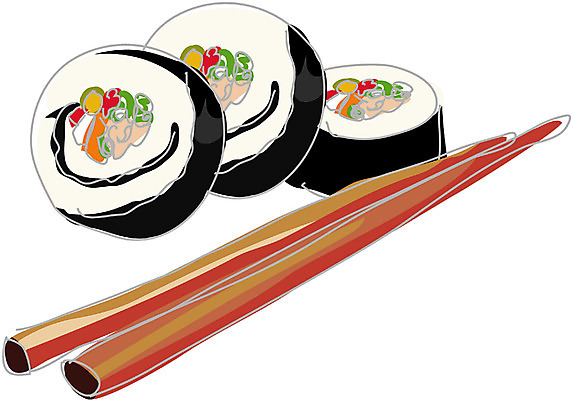 EPS 한식 음식 일러스트 젓가락 디저트 사람없음 김밥 김초밥 국내일러스트 수저 초밥 파일형식 벡터