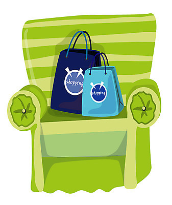 EPS 가구 의자 일러스트 사람없음 소파 쇼핑백 안락의자 국내일러스트 생활용품 가방 파일형식 벡터