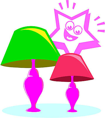 EPS 캐릭터 별 얼굴 생활용품 일러스트 전등 조명 표정 미소 사람없음 전자제품 빛 두개 스탠드 오브젝트 조명기구 일러캐릭터 자연요소 2 신체부위 파일형식 벡터