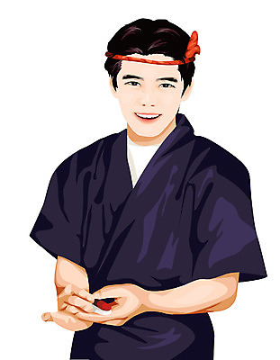 EPS 남자 일본문화 일러스트 요리 한명 들기 사람 상반신 20대 성인 일본 주방장 요리사 초밥 잡기 일식요리사 일식집 일본음식 성인남자한명만 국내일러스트 직업 1 동양문화 아시아 음식 외국문화 모션 청년 식당 남자한명만 성인남자만 파일형식 벡터