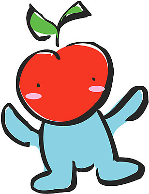 EPS 클립아트 식물 캐릭터 과일 일러스트 사람없음 농작물 사과 과일캐릭터 사과캐릭터 일러캐릭터 농업 파일형식 벡터