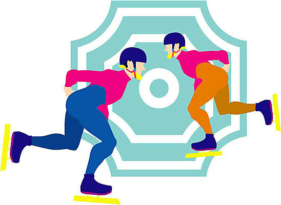 EPS 여자 스포츠 일러스트 운동선수 사람 두명 레포츠 스케이트 스케이팅 스피드스케이팅 숏트랙 여자만 국내일러스트 스포츠용품 레저 겨울스포츠 파일형식 벡터