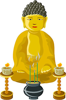 EPS 종교 불교 일러스트 종교용품 사람없음 불상 불교용품 부처 향 분향 국내일러스트 파일형식 벡터