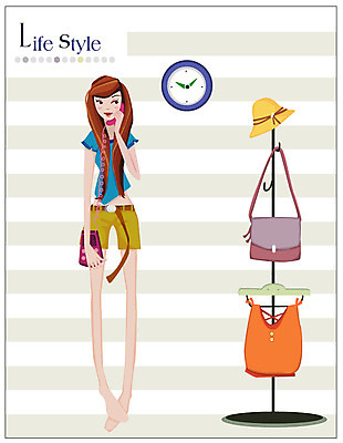 EPS 모자 라이프스타일 웰빙 여자 시계 셔츠 가방 일러스트 휴식 실내 한명 사람 20대 성인 취미 라이프 생활 옷걸이 통화 수다 외출준비 여자만 여자한명만 성인여자만 청년만 청년여자만 성인한명만 청년여자한명만 성인여자한명만 성인만 국내일러스트 1 잡화 컨셉 상의 모션 대화 청년 내부 준비 파일형식 벡터