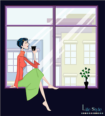 EPS 우먼라이프 라이프스타일 웰빙 여자 여유 커피 일러스트 창문 티타임 휴식 실내 한명 사람 20대 성인 취미 라이프 생활 마시기 차 창가 여자만 여자한명만 성인여자만 청년만 청년여자만 성인한명만 청년여자한명만 성인여자한명만 성인만 국내일러스트 1 감정 음료 컨셉 모션 청년 내부 파일형식 벡터