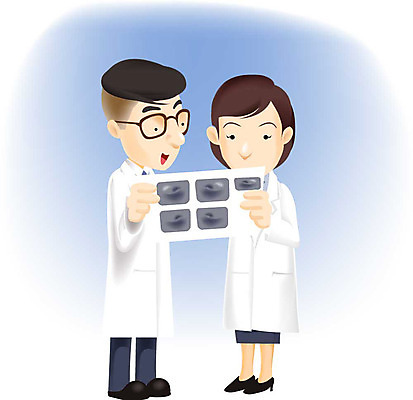 EPS 여자 남자 일러스트 의학 엑스레이 병원 사람 성인 두명 치료 진료 의사 여의사 서류판 성인만 국내일러스트 사무용품 의료진 파일형식 벡터