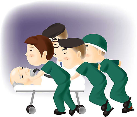 EPS 할아버지 남자 일러스트 의학 병원 사람 여러명 성인 치료 진료 환자 의사 응급 수술 수술대 응급상황 응급실 응급환자 이송 환자수송 남자만 성인남자만 노인만 성인만 노인남자만 국내일러스트 노년 다수 의료진 긴급 파일형식 벡터