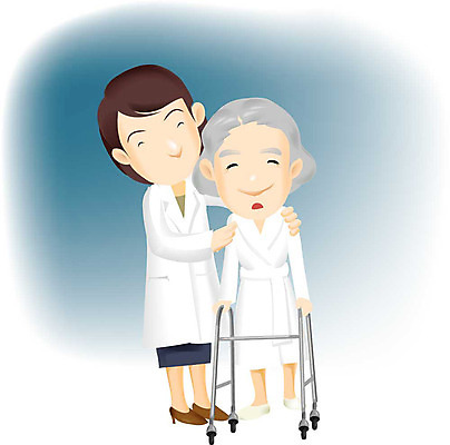 EPS 여자 노년 할머니 일러스트 의학 병원 사람 성인 두명 치료 진료 환자 의사 질병 여의사 재활 여자만 성인여자만 노인만 성인만 노인여자만 국내일러스트 의료진 파일형식 벡터