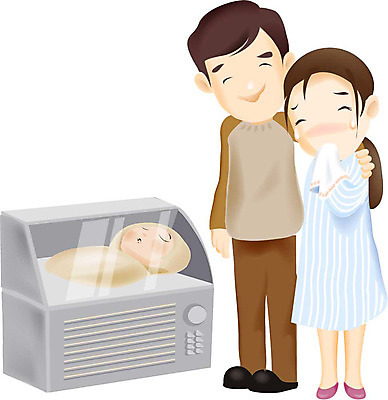 EPS 부부 여자 남자 일러스트 의학 엄마 병원 사람 성인 두명 치료 부모 임산부 진료 아기 출산 아빠 질병 눈물 손수건 인큐베이터 국내일러스트 커플 감정 가족 임신 파일형식 벡터