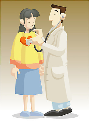 EPS 여자 남자 일러스트 의학 청진기 사람 성인 두명 치료 진료 의사 정신과 진료실 성인만 국내일러스트 의료기기 병원 의료진 파일형식 벡터