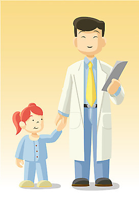 EPS 여자 남자 어린이 일러스트 의학 사람 소녀 성인 두명 치료 의사 진료판 국내일러스트 진료 의료진 파일형식 벡터