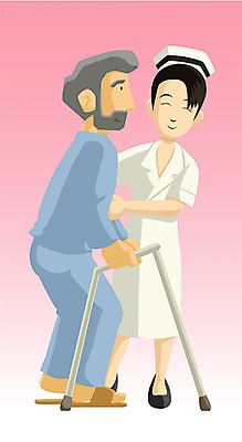 EPS 여자 남자 일러스트 의학 사람 성인 두명 치료 환자 간호사 간호 물리치료 보조기구 성인만 국내일러스트 의료진 기구 파일형식 벡터