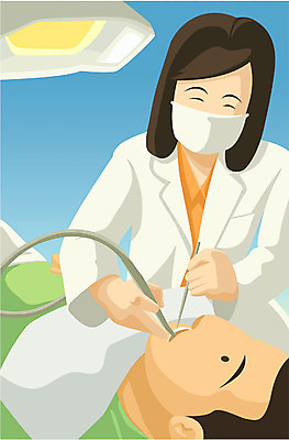 EPS 여자 남자 일러스트 의학 조명 치과 사람 성인 두명 치료 진료 의사 치아 성인만 국내일러스트 병원 의료진 소화기관 파일형식 벡터