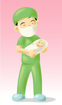 EPS 남자 일러스트 의학 사람 성인 두명 치료 의사 아기 출산 남자만 국내일러스트 의료진 파일형식 벡터