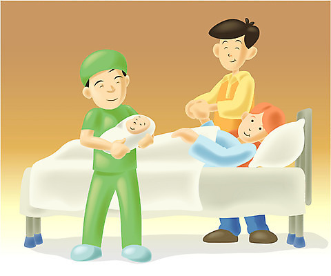 EPS 부부 커플 여자 남자 일러스트 의학 엄마 사람 성인 두명 치료 의사 아기 출산 아빠 국내일러스트 가족 관계 의료진 파일형식 벡터