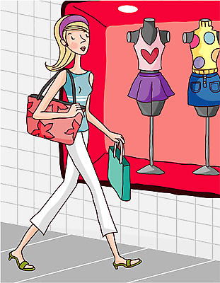 EPS 우먼라이프 라이프스타일 웰빙 여자 라인일러스트 일러스트 거리 한명 사람 20대 성인 취미 야외 라이프 쇼핑 쇼핑백 상점 전시 도시 쇼윈도 옷가게 여자만 여자한명만 성인여자만 청년만 청년여자만 성인한명만 청년여자한명만 성인여자한명만 성인만 국내일러스트 1 옷 가방 청년 생활 파일형식 벡터