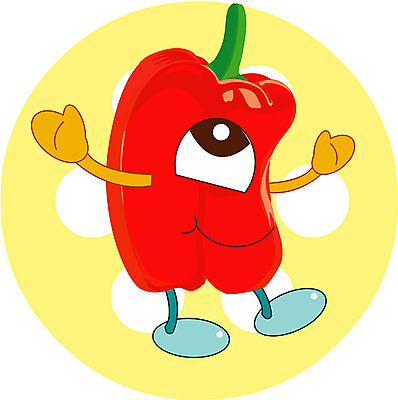 EPS 클립아트 식물 캐릭터 채소 일러스트 식재료 피망 파프리카 미소 웃음 사람없음 음식캐릭터 채소캐릭터 일러캐릭터 음식 표정 파일형식 벡터