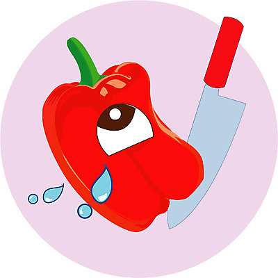 EPS 클립아트 식물 캐릭터 채소 일러스트 식재료 피망 파프리카 사람없음 칼 음식캐릭터 식칼 채소캐릭터 과도 붉은피망 일러캐릭터 음식 주방용품 파일형식 벡터